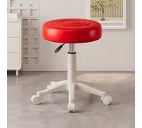 WWERTYY Sedia Sgabello Girevole con Ruote Sgabello Estetista in Pelle PU Altezza Regolabile 16"-21", Sedia a Sella Sedia Estetista per Tatuaggi, Vari Colori (Rosso)
