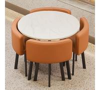 WWERTYY Set da Pranzo da 5 Pezzi, Tavolo Rotondo per Reception, Tavolo da Pranzo salvaspazio per conferenze, tavolino da caffè per Sala conferenze, Set di Tavolo e sedie per Il Tempo libe