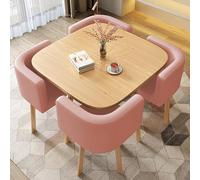 WWERTYY Set da Pranzo Moderno Quadrato per 4, Tavolo da ricevimento per Ufficio, Piccolo Tavolo da Pranzo e sedie, Tavolo da Cucina Compatto e 4 sedie, Tavolo da Bar per Il Tempo Libero i