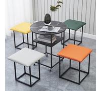 WWERTYY Set da Pranzo Rotondo da 5 Pezzi con Piano a Doppio Strato, Tavolo da Cucina Compatto e 4 sgabelli, Set da tavolino con Ruote, mobili da Pranzo Moderni per Il Tempo Libero per cuci