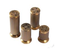 WWERTYY Set di 4 Gambe per mobili in Ottone Anticato con 16 Viti, Piedini Regolabili per Divano, mobiletto, Sgabello da Bar, Sedia, Stile Moderno di metà secolo