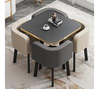 WWERTYY Set di Tavolo da Pranzo e sedie per 4 Persone, Piccolo Tavolo da Ufficio, Tavolo da Club, Set di Tavolo e sedie, Cucina, Soggiorno, Moderno Arredamento per Sala da Pranzo (Grigio)