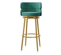 WWERTYY Sgabelli da Bar Imbottiti, Set da 1, sedie da Bar per la Colazione girevoli con Altezza Seduta di 65 cm, sgabelli da Cucina con schienali Alti, poggiapiedi in Metallo Nero, Verde