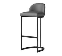 WWERTYY Sgabello da Bar Sedia in Similpelle Imbottito sgabelli da Bar Sgabello Alto con Schienale e poggiapiedi Base in Metallo Nero a 3 Gambe Sedia da Bar Moderna e contemporanea, Grigio