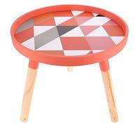 WWERTYY Tavolino Laterale in Legno con Supporto a treppiede per Soggiorno, Camera da Letto, tavolino Rotondo Piccolo per Ufficio, Comodino Arancione per Piccoli spazi