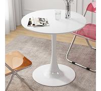 WWERTYY Tavolino Rotondo Vintage per Soggiorno e Camera da Letto, tavolino Piccolo per Divano, Comodino, mobiletto, mobili da Giardino (Bianco 90x90x73cm)