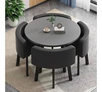 WWERTYY Tavolo e sedie da Pranzo Moderni, Set da Tavolo da Pranzo Rotondo, Tavolo da conferenza Rotondo, Set da Tavolo da Pranzo Moderno con 4 sedie, Set da tavolino Moderno per Bar, Salon