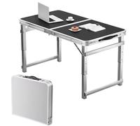 WWERTYY Tavolo Pieghevole Portatile, Tavolo Pieghevole Multiuso Pieghevole a metà, Telaio in Lega di Alluminio, 3 Altezze Regolabili, sopporta Facilmente 150 kg, Tavolo da Pranzo per Inter