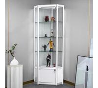 WWERTYY Vetrina espositiva Figure Curio per Angolo di casa, mensola espositiva in Vetro illuminata con Porta e Serratura, armadietti di stoccaggio di Grande capacità, teca per trofei Alta