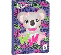 WWF. Agenda compatibile con DIARIO SCUOLA panda Fucsia 2025/2026 datato 12 Mesi + omaggio Portachiave paillettes e Penna colorata