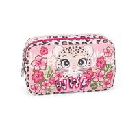 WWF- Astuccio Rettangolare 2 zip, per Bambini e Ragazzi, Ideale per Riporre la Cancelleria, con Pratiche Chiuruse a Zip, Doppio Scomparto Interno, 21x15x8 cm Leopardo