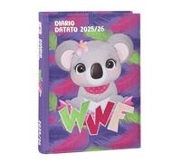 WWF - Diario Scuola 2025-2026 Ufficiale WWF, Diario 12 Mesi, Ideale per la Scuola Elementare o Media, con Copertina Rigida con la Foto di un Leopardo e 352 Pagine a Colori, 13 x 17,8H cm
