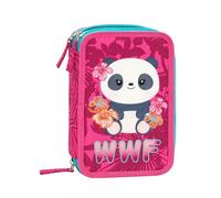 ASTUCCIO 3 ZIP triplo scomparto WWF GIRL accessoriato ROSA materiale per la scuo