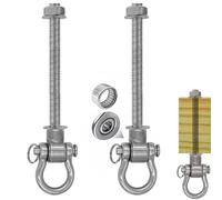 WWFFEN 2 ganci per altalena, per travi in legno, M10, in acciaio inox, con cuscinetti per parco giochi, amache, yoga, sacco di sabbia, capacità di carico 675 kg