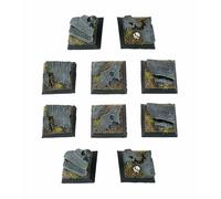 WWG 10 x Basette Quadrate Campo di Battaglia Pietra Fantasy (25mm)- 28mm Wargame