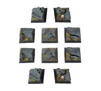 WWG 10 x Basette Quadrate Campo di Battaglia Pietra Fantasy (25mm)- 28mm Wargame