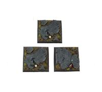 War World Gaming 3 x Basette Quadrate per Miniature Campo di Battaglia Fantasy di Pietra (50mm) - 28mm Wargame Terrain Modello Diorama Figure Piedistalli Guerra Medievale Pietra Spedizione Tracciata