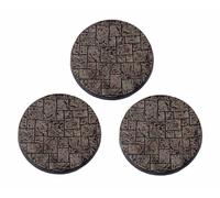 WWG Fantasy Village 3 x Basette Rotonde Lastricate per Miniature (50mm) - 28mm