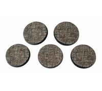 WWG Fantasy Village 5 x Basette Rotonde Lastricate per Miniature (40mm) - 28mm