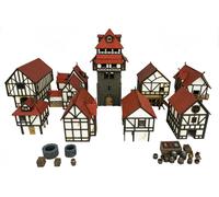 WWG Medieval Town Città Completa (Dipinta/Non Dipinta) - 28mm Wargame Terrain