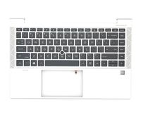 WWGTMC Palmrest Parte Superiore Tastiera Retroilluminata Assemblaggio Parte con Layout USA Ricambio per HP Elitebook 840 G7 G8 745 Laptop M36312-001 Sliver