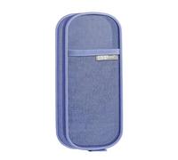 WWHJR Astuccio trasparente per penne a doppio strato, organizer per matite, pennelli da trucco da viaggio, per scuola, ufficio, borsa a doppio strato, Blu