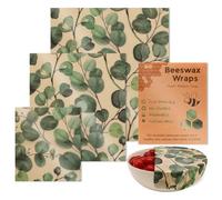 WWHJR Set di 3 involucri multiuso per alimenti in cera d'api riutilizzabili, in cotone robusto, accessorio per la casa per la freschezza della cucina foglio adesivo in cera d'api