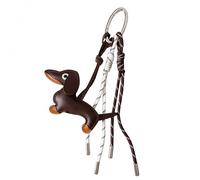 WWHJR Vintage PU Cuoio Bassotto Portachiavi Ciondolo Cartoon Puppy Dog Charm Corda Intrecciata Borsa Pendente per Auto Chiave Accessori PU