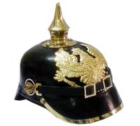 WWI WWII German Pickelhaube Prussian Leathe Helmet Spiked Officer Helm DESIGN