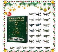 WWII Aircraft Advent Calendar 2025, 24 Days Christmas Countdown with Mini Fighter Jets & Warbirds, Military Airplane Model Collectors Gift for Aviation Enthusiasts & History Lovers