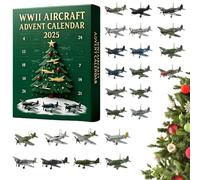 WWII Aircraft Advent Calendar,24 Days of Iconic Warbirds,Christmas Countdown Calendar with 24 Unique Mini Warbirds,Fighter Countdown Surprise Gifts for Model Collectors,Aviation Lovers