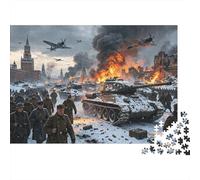 WWII Battle Adult Jigsaws 1000 pezzi Materiale riciclato Historical War Puzzle Gioco educativo Antistress Gioco genitore-figlio Props for Home 52x38cm/1000pcs