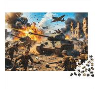 WWII Battle Scene Puzzles for Anziani 1000 Piece Recyclable Historic Warfare Puzzles Puzzle Accessori per il gioco Impossible Hard Difficult Stimolante Activity 70x50cm/1000pcs