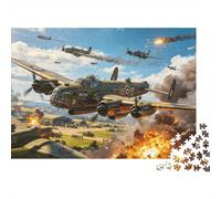 WWII Bomber Puzzles per Anziani 1000 Pezzi Riciclabile Avro Lancaster Jigsaw Puzzles Accessori per Giochi di Puzzle Impossibile Difficile e Stimolante Attività 70x50cm/1000 Pezzi