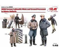 WWII German Luftwaffe Pilots and Ground Personnel in Winter Uniform 1:48 ICM4808
