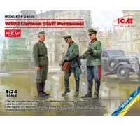 WWII German Staff Personnel (100% New Molds) 1:24 Plastic Model Kit ICM