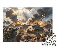 WWII Puzzle per Adulti 1000 Pezzi Riciclabile Paper Tank Battle Puzzle Educational Game Challenge Ideal for Family And Friends Gifts 52x38cm/1000pcs