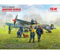 WWII RAF Airfield Spitfire Mk.IX Spitfire Mk.VII RAF Pilots Ground Figures 1:48