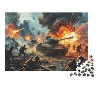 WWII Tank Battle Puzzle 1000 Pezzi Riciclato Paper Epic War Puzzle per Ragazzi e Ragazze Divertente Present & Activity for Casa Great Regalo for Child‘s Compleanno 38x26cm/1000pcs