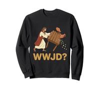 WWJD Probabilmente capovolge i tavoli Umorismo Cristiano Felpa
