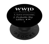 WWJD probabilmente capovolge i tavoli umorismo cristiano PopSockets PopGrip Adesivo