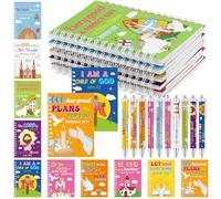 WWmily 20 pz Bibbia Versi Notebook e Penna Bulk Diario Cristiano Penna Inspirational Religiosa Preghiera Tasca Notepad Scrittura Regali per Collaboratore Chiesa Scuola Forniture