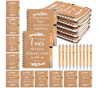 WWmily 20pcs Regali Cristiani Bulk Christian Notebook Penna a sfera Bibbia Diario Religioso Inspirational Scrittura Regalo Penne per Uomini Donne Chiesa Domenica Scuola Bibbia Studio Forniture