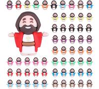 WWmily 50 mini figure di Gesù religioso piccolo Gesù statuetta carina piccola bambola per nascondere e cercare bomboniere della chiesa per attività di battesimo della scuola domenicale forniture per