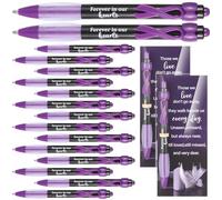 WWmily Set di 50 penne funerarie, souvenir funebri, regali per gli ospiti, include nastro, penne a sfera commemorative, biglietti per poesie, celebrazione della vita, simpatia, condoglianze, regali