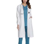 WWOO Camice da Laboratorio Donna Bianco Abbigliamento da Lavoro e Divise Camice Donna Aggiornamento del Tessuto Sottile M