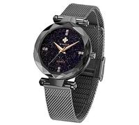 WWOOR Orologio da polso da donna, impermeabile, analogico, al quarzo, da donna, Nero/16 mm, 16mm Band