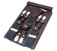 WWPMNQD Bretelle da uomo Bretelle da uomo con sei clip, for anziani obesi, cinturino posteriore largo, for pantaloni(Gray)