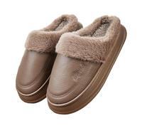WWPMNQD Pantofole da uomo Ciabatte invernali da uomo in memory foam massaggianti, morbide, calde, antiscivolo, comode, grandi(Brown,44-45)