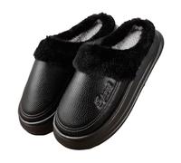 WWPMNQD Pantofole da uomo Ciabatte invernali da uomo in memory foam massaggianti, morbide, calde, antiscivolo, comode, grandi(Black,42-43)